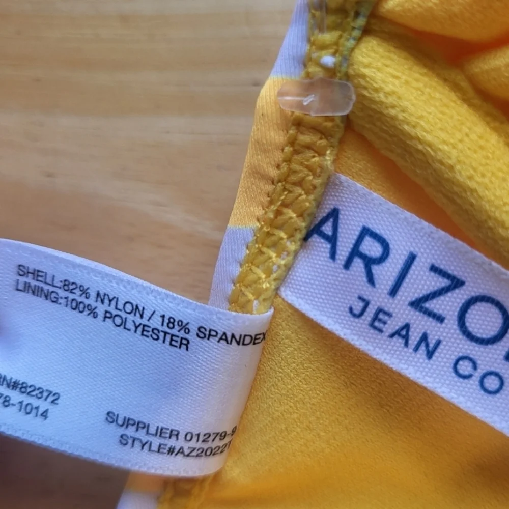 Arizona Jean Co Bikini Top Juniors Orange And White Stripe XXL Bathing Suit New